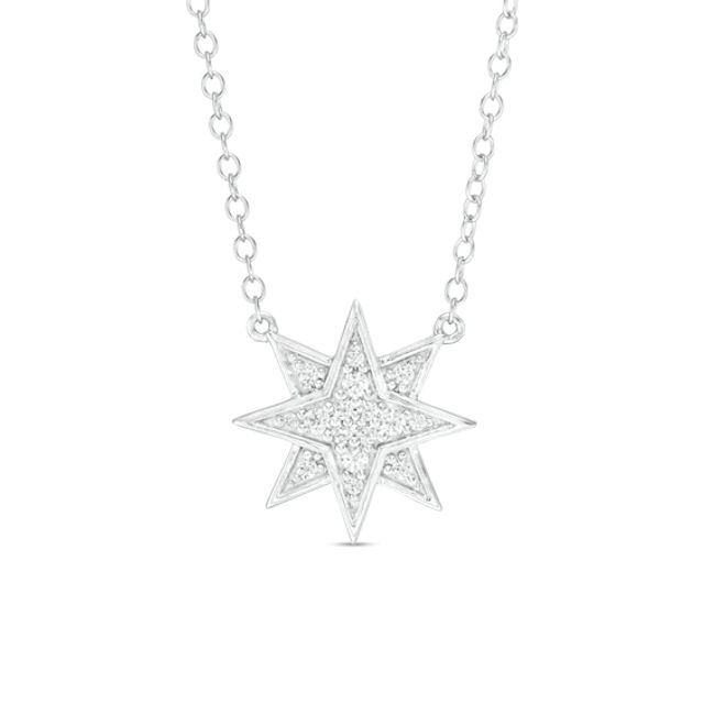 1/8 CT. T.w. Diamond Eight-Point Star Necklace in Sterling Silver