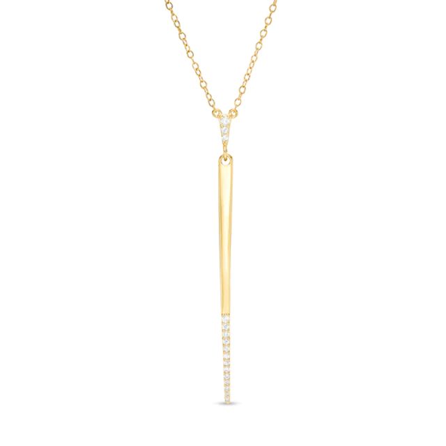 1/8 CT. T.w. Diamond Stick "Y" Necklace in 10K Gold