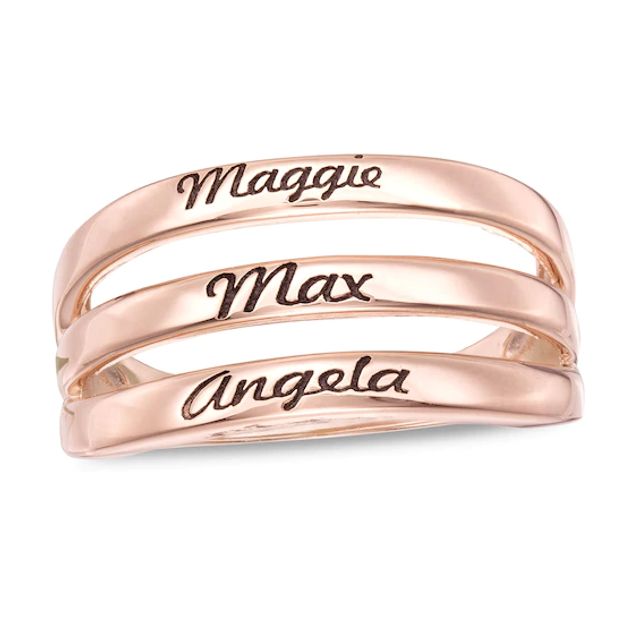 Mother's Engravable Name Multi-Row Split Shank Ring (2-4 Names)