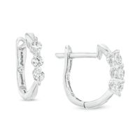 1/4 CT. T.w. Diamond Past Present FutureÂ® Hoop Earrings in 10K White Gold