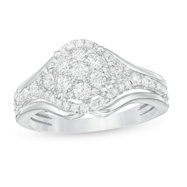 3/4 CT. T.w. Composite Diamond Frame Ring in 10K White Gold