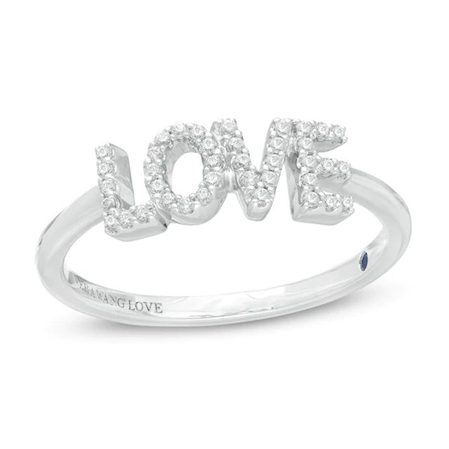 Vera Wang Love Collection 1/10 CT. T.w. Diamond "Love" Ring in Sterling Silver