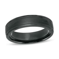 Men's 6.0mm Satin Comfort-Fit Band Black Titanium