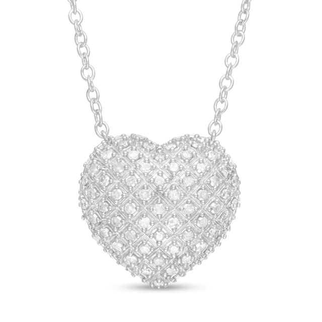 1 CT. T.w. Composite Diamond Heart Necklace in Sterling Silver