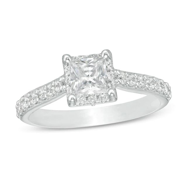 Love's Destiny by Zales 1-1/2 CT. T.w. Certified Princess-Cut Diamond Frame Engagement Ring in 14K White Gold (I/I1)