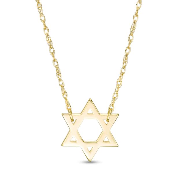 Star of David Necklace in Solid 14K Gold