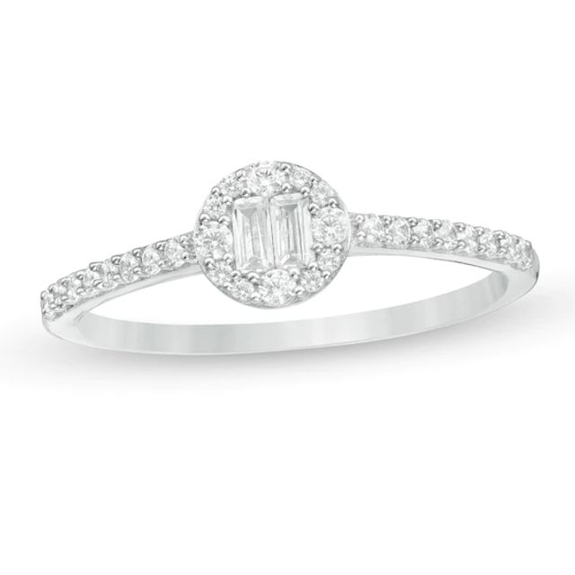 1/4 CT. T.w. Diamond Frame Ring in 10K White Gold