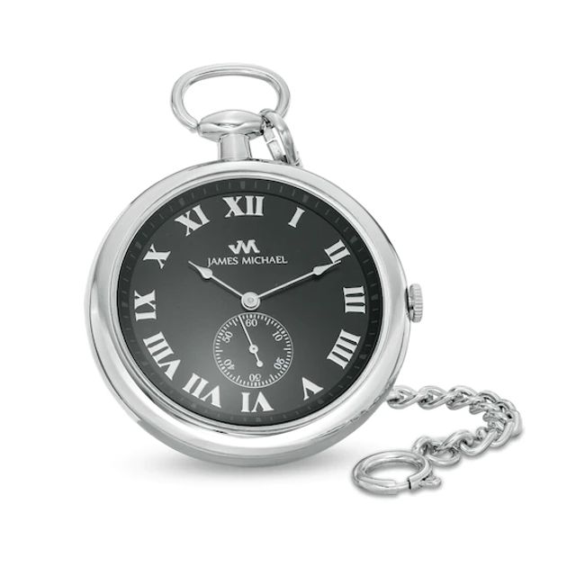 Men's James Michael Pocket Watch with Black Dial and Black Pouch (Model: Pqa181125P)
