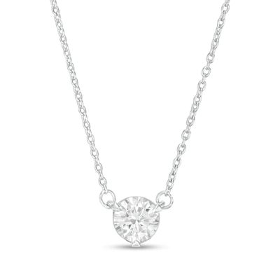 Zales Private Collection 1/2 CT. Certified Diamond Solitaire Necklace in 14K White Gold (F/I1)