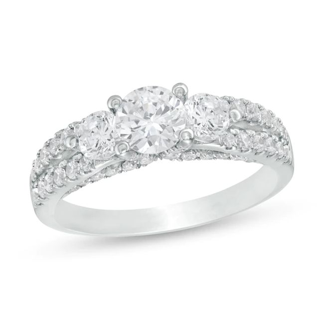 1-3/4 CT. T.w. Diamond Past Present FutureÂ® Double Row Engagement Ring in 14K White Gold