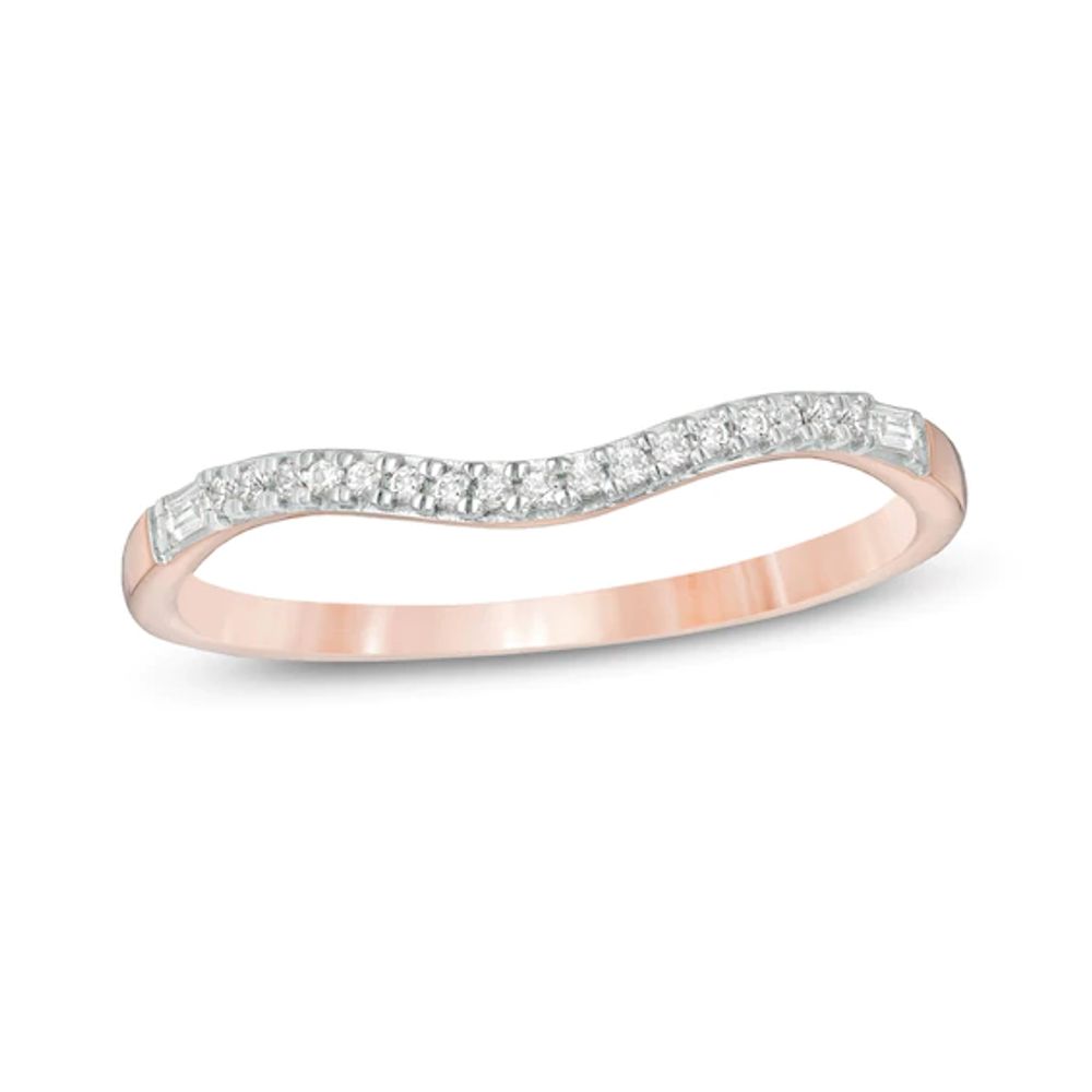1/10 CT. T.w. Diamond Contour Anniversary Band in 10K Rose Gold
