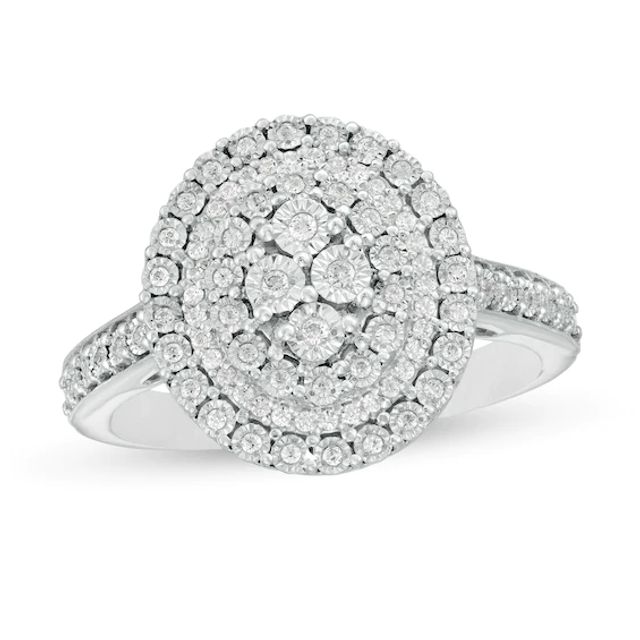 1/4 CT. T.w. Composite Oval Diamond Promise Ring in Sterling Silver