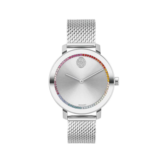 Ladies' Movado BoldÂ® Multi-Color Crystal Accented Watch with Silver-Tone Dial (Model: 3600698)