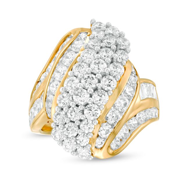 3 CT. T.w. Diamond Multi-Row Bypass Ring in 10K Gold