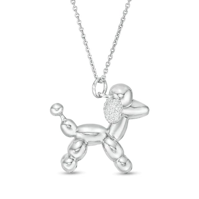 1/20 CT. T.w. Diamond Balloon Poodle Pendant in Sterling Silver