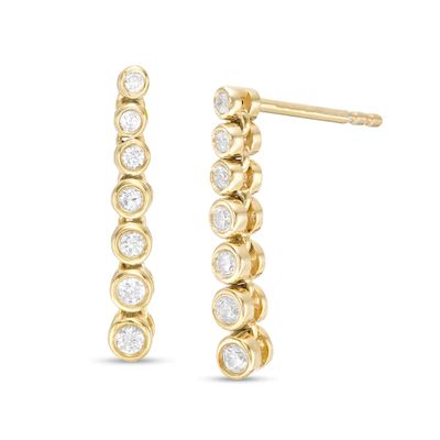 1/4 CT. T.w. Diamond Stick Drop Earrings in 10K Gold