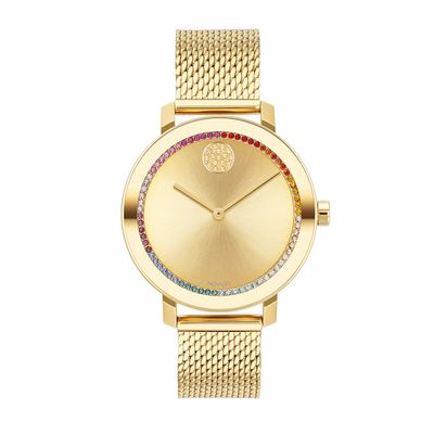 Ladies' Movado BoldÂ® Multi-Color Crystal Accented Watch with Gold-Tone Dial (Model: 3600699)