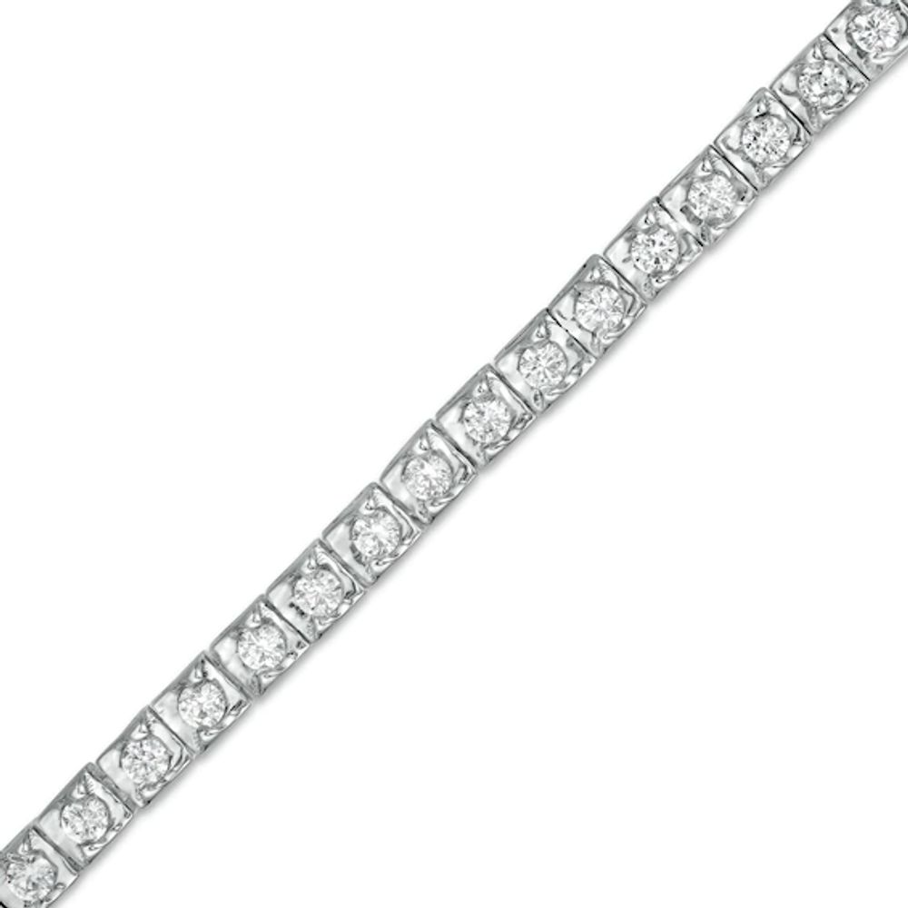1 CT. T.w. Diamond Square Tennis Bracelet in 10K White Gold