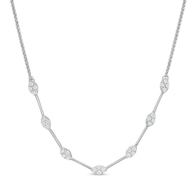 Marilyn Monroeâ¢ Collection 1/2 CT. T.w. Diamond Marquise Station Necklace in 10K White Gold