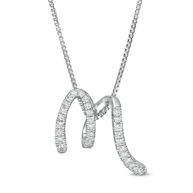 Marilyn Monroeâ¢ Collection 1/5 CT. T.w. Diamond "M" Pendant in Sterling Silver