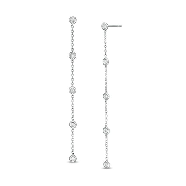 Marilyn Monroeâ¢ Collection 1/4 CT. T.w. Diamond Station Drop Earrings in 10K White Gold