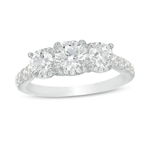 2 CT. T.w. Diamond Frame Past Present FutureÂ® Engagement Ring in 14K White Gold