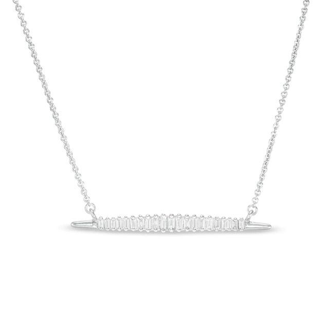 Kay Diamond Initial Vertical Bar Necklace 14K White Gold 18