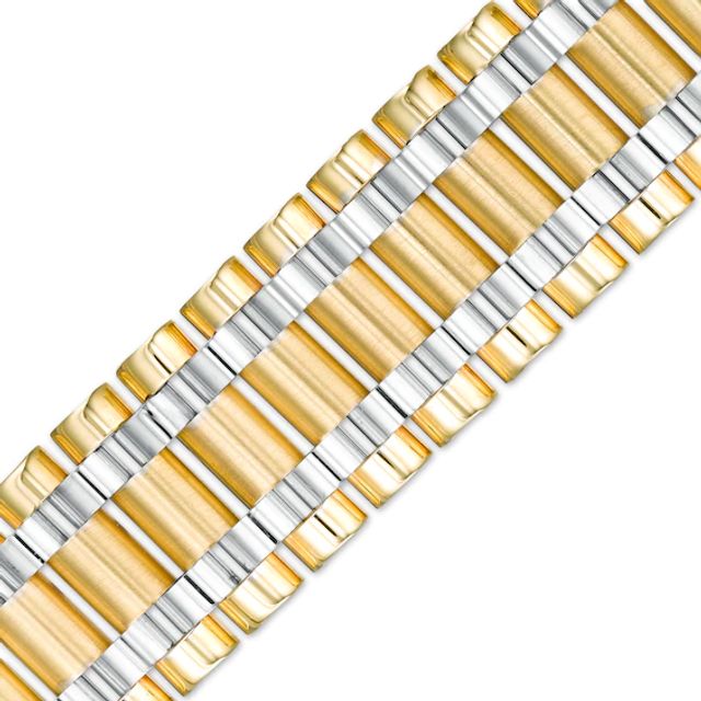 16.0mm Multi-Row Link Chain Bracelet in Hollow 10K Two-Tone Gold - 8.5"