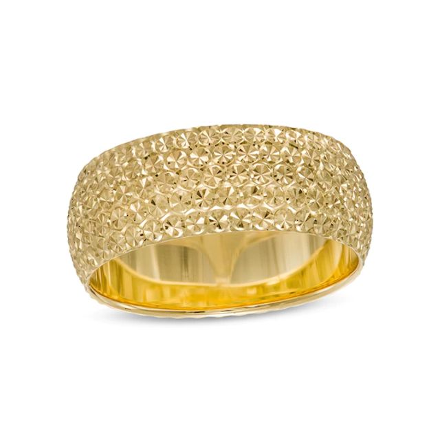 8.0mm Diamond-Cut Multi-Row Dome Band in 10K Gold - Size 7