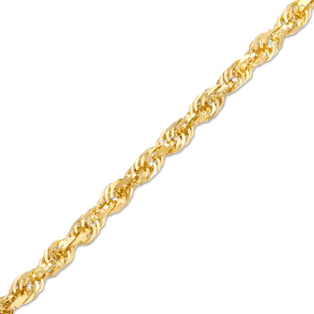 Men's 5.5mm Diamond-Cut Glitter Rope Chain Bracelet in Solid 10K Gold - 9"