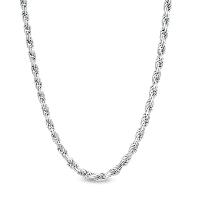 Men's 3.5mm Solid Rope Chain Necklace in Sterling Silver - 24"