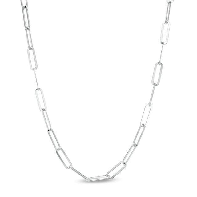 3.7mm Oval Link Chain Necklace in Solid Sterling Silver - 24"