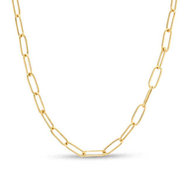 Made in Italy 4.0mm Hollow Oval Link Chain Necklace in 14K Gold - 22.5"
