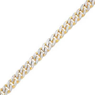 Made in Italy Men's 5.6mm Diamond-Cut Cuban Curb Chain Bracelet in Hollow 10K Gold - 8.5"