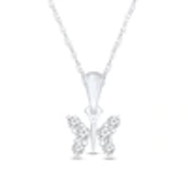 1/10 CT. T.w. Diamond Butterfly Pendant in Sterling Silver