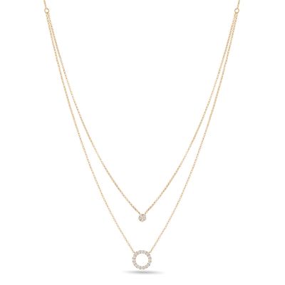 1/3 CT. T.w. Diamond Double Strand Circle Necklace in 10K Gold