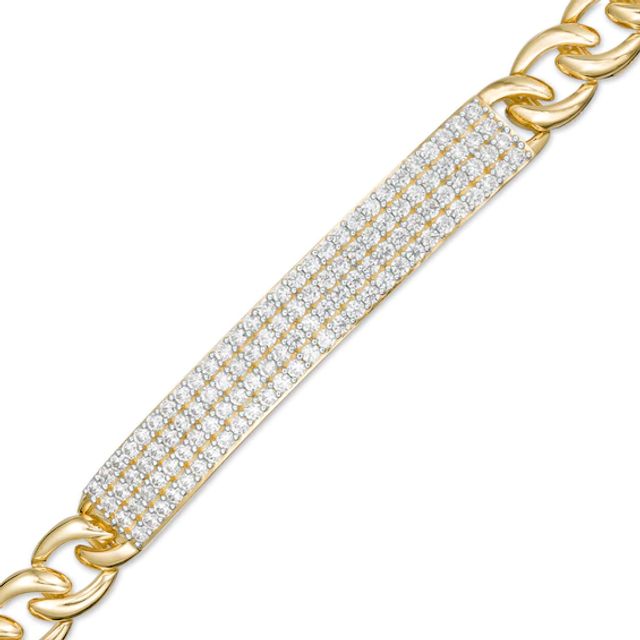 1 CT. T.w. Diamond Multi-Row ID Bracelet in 10K Gold - 7.25"