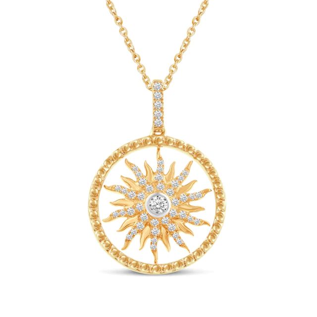 1/3 CT. T.w. Diamond Sun Pendant in 14K Gold