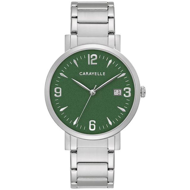 Men's Caravelle by Bulova Watch with Green Dial (Model: 43A155)