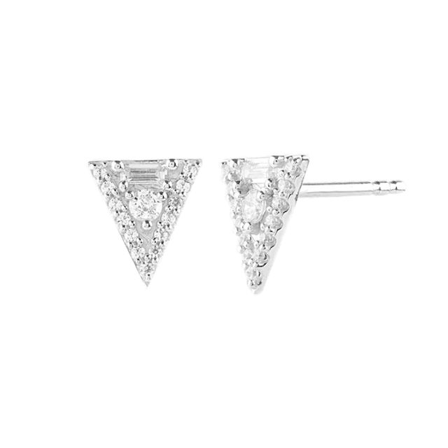 1/4 CT. T.w. Diamond Inverted Triangle Stud Earrings in 10K White Gold