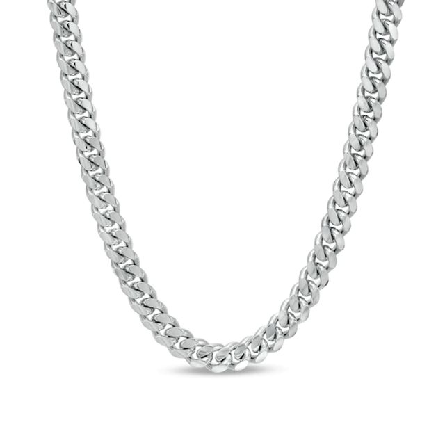 Vera Wang Men 6.2mm Cuban Link Chain Necklace in Solid Sterling Silver - 22"