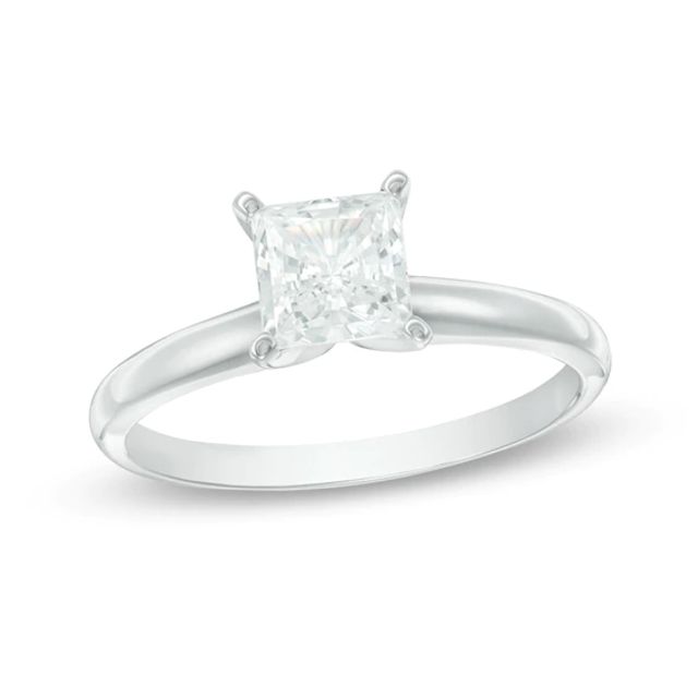 7/8 CT. Princess-Cut Diamond Solitaire Engagement Ring in 14K White Gold (I/I3)