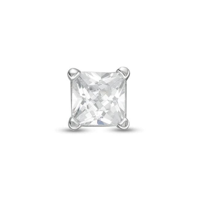 1/ CT. Princess-Cut Diamond Solitaire Single Stud Earring in 14K White Gold (I/I2