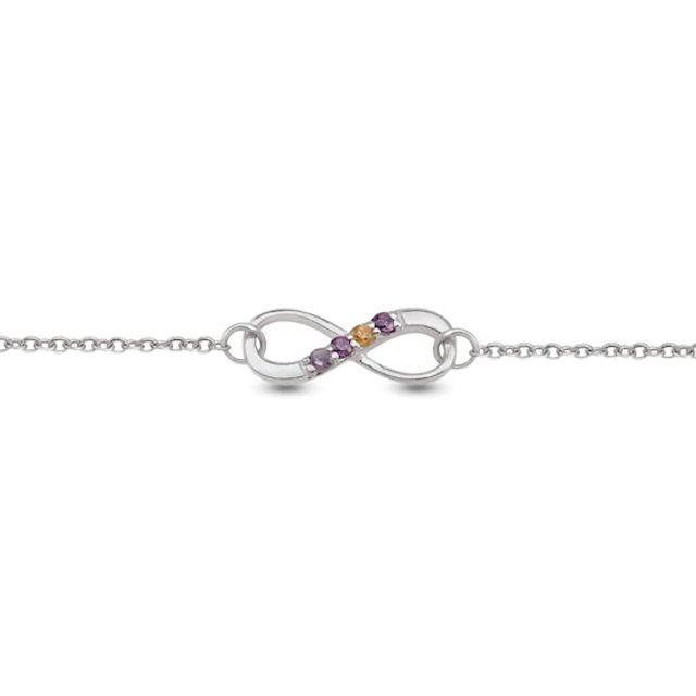 Mother's Birthstone Infinity Anklet (3-7 Stones) - 11"