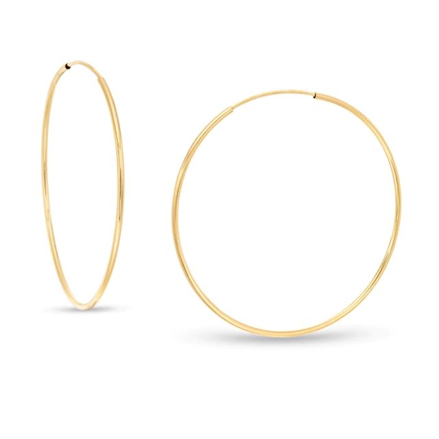 40.0mm Continuous Tube Hoop Earrings in 10K Gold