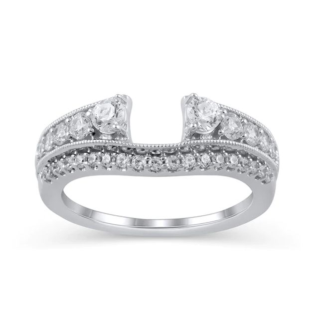 3/4 CT. T.w. Diamond Vintage-Style Solitaire Enhancer in 14K White Gold