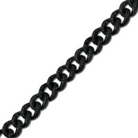 Men's 1 CT. T.w. Black Diamond Curb Chain Bracelet in Solid Sterling Silver with Black Rhodium - 8.0."