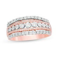 1/4 CT. T.w. Diamond Multi-Row Ring in 10K Rose Gold