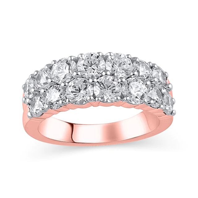 3 CT. T.w. Diamond Double Row Anniversary Ring in 10K Rose Gold