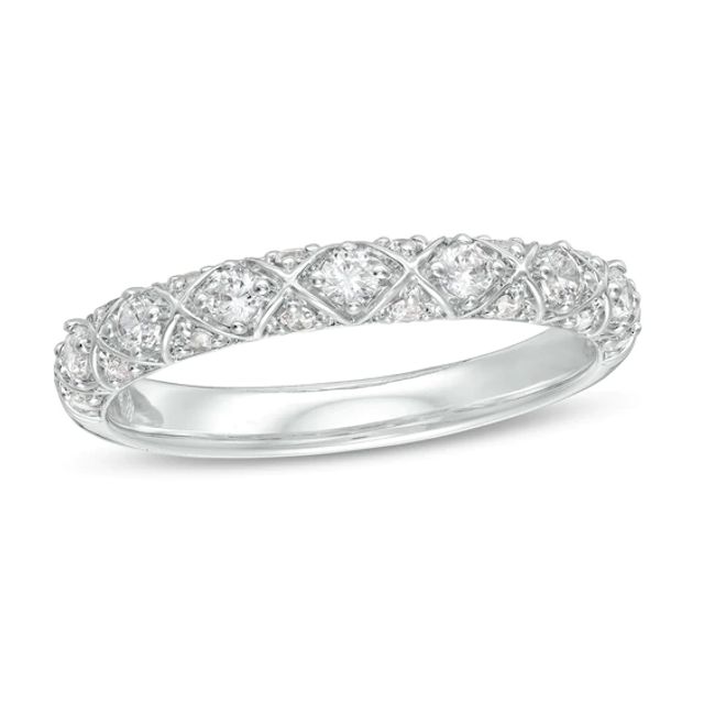 3/8 CT. T.w. Diamond Art Deco Band in 10K White Gold